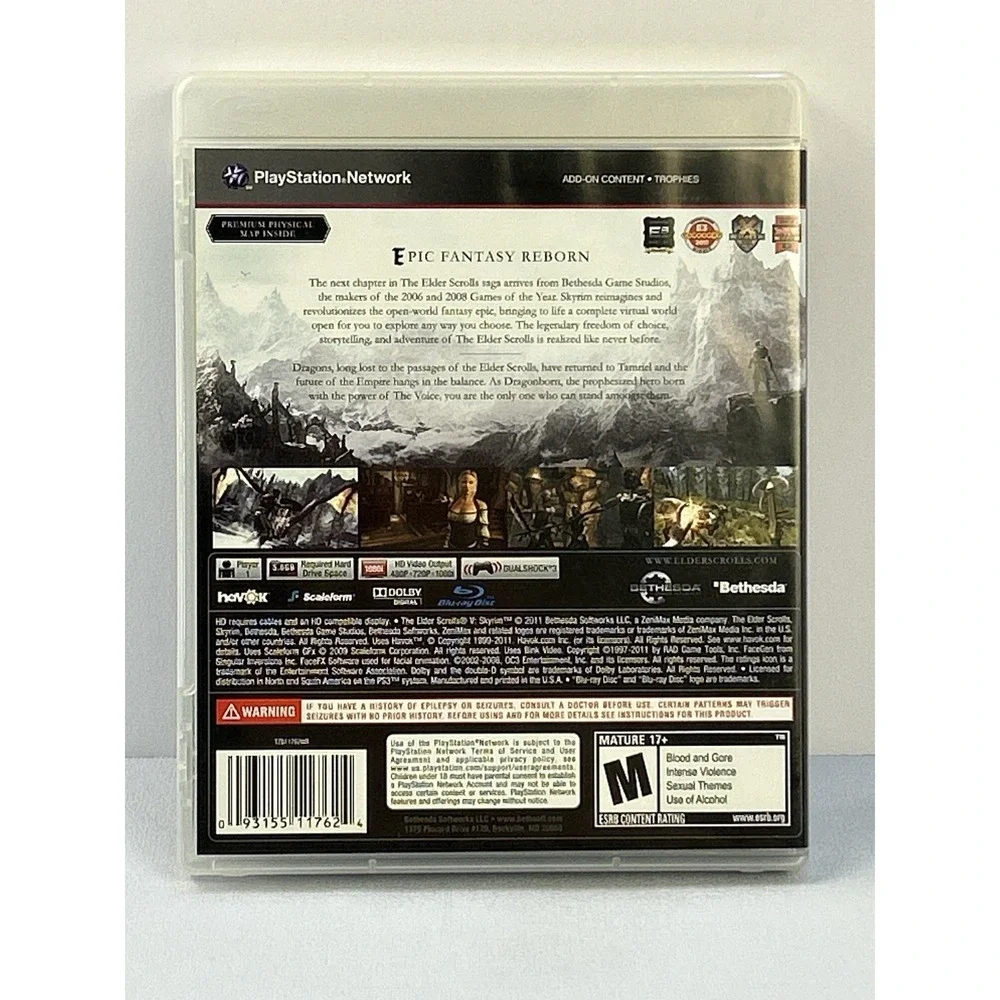 Skyrim PS3 Complete CIB Map Manual The Elder Scrolls V PlayStation 3 Game 2011